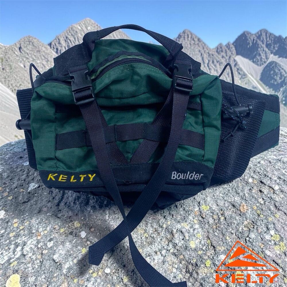 Vintage Kelty Boulder Fanny Pack Adjustable Waist Hip Bag Day Green Large